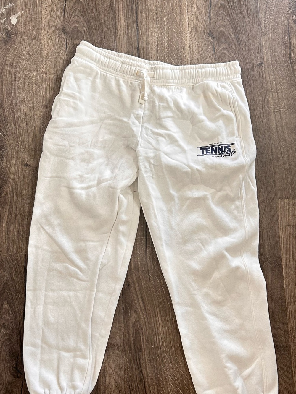 White 'Tennis Club' Logo Sweatpants